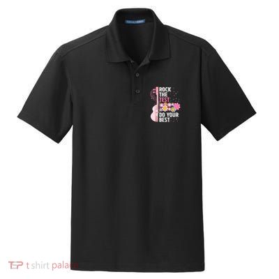 Teachers Students Rock The Test Do Your Best Dry Zone Grid Polo