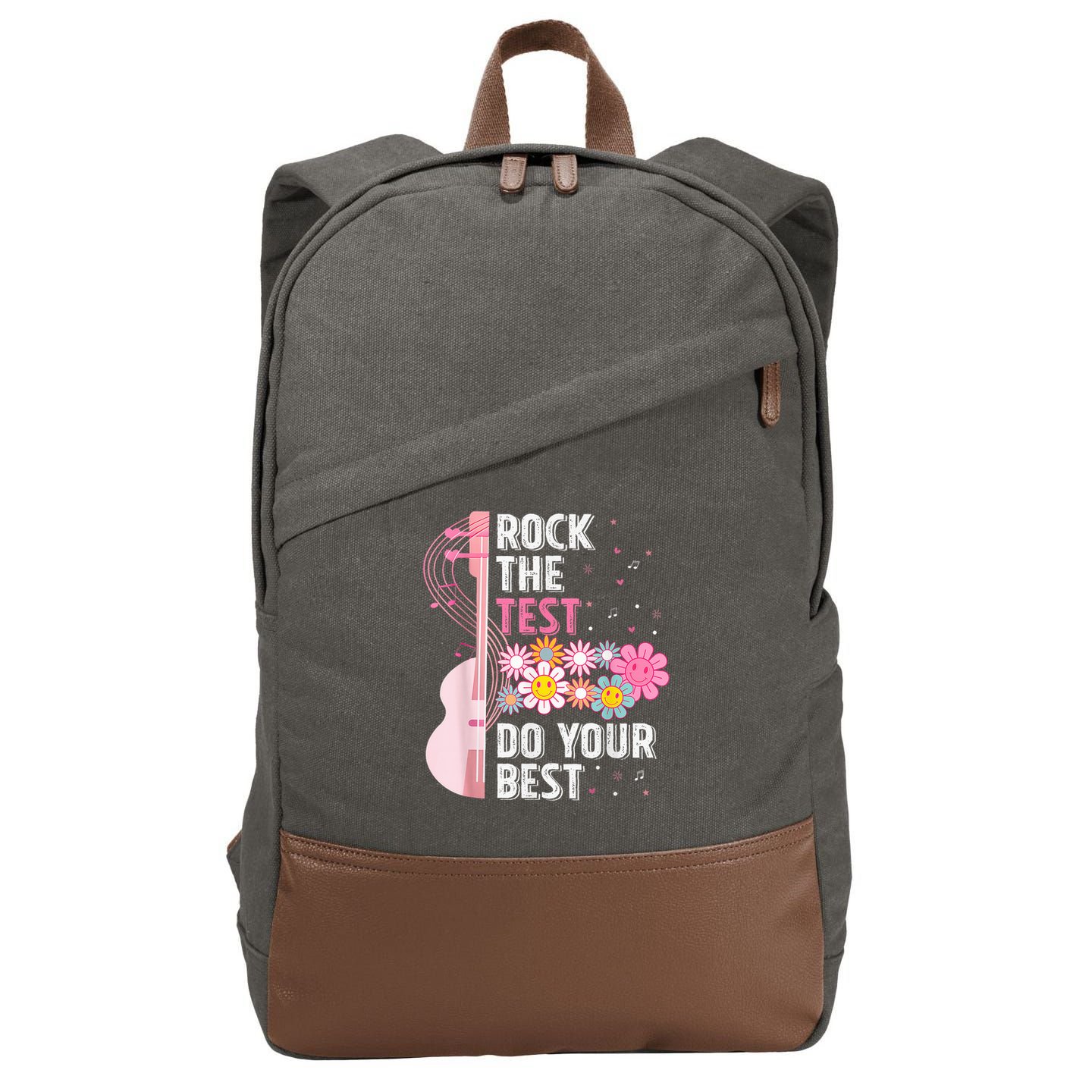 Teachers Students Rock The Test Do Your Best Cotton Canvas Backpack
