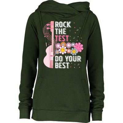 Teachers Students Rock The Test Do Your Best Womens Funnel Neck Pullover Hood