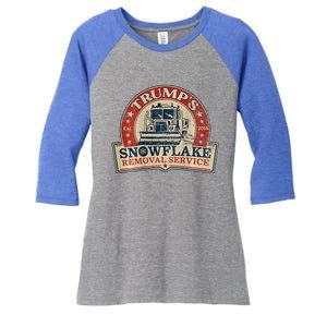 TrumpS Snowflake Removal Service Women's Tri-Blend 3/4-Sleeve Raglan Shirt