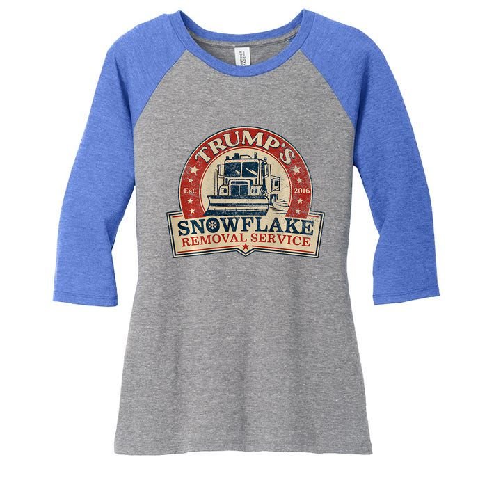 TrumpS Snowflake Removal Service Women's Tri-Blend 3/4-Sleeve Raglan Shirt