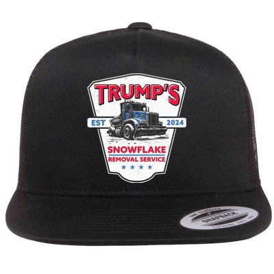 TrumpS Snowflake Removal Service Funny Trump 2024 Flat Bill Trucker Hat