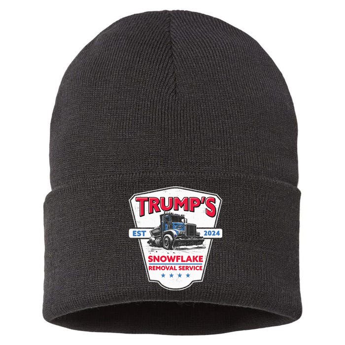 TrumpS Snowflake Removal Service Funny Trump 2024 Sustainable Knit Beanie