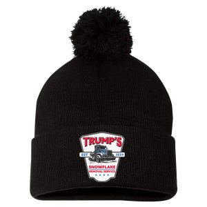 TrumpS Snowflake Removal Service Funny Trump 2024 Pom Pom 12in Knit Beanie