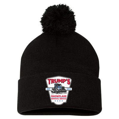 TrumpS Snowflake Removal Service Funny Trump 2024 Pom Pom 12in Knit Beanie