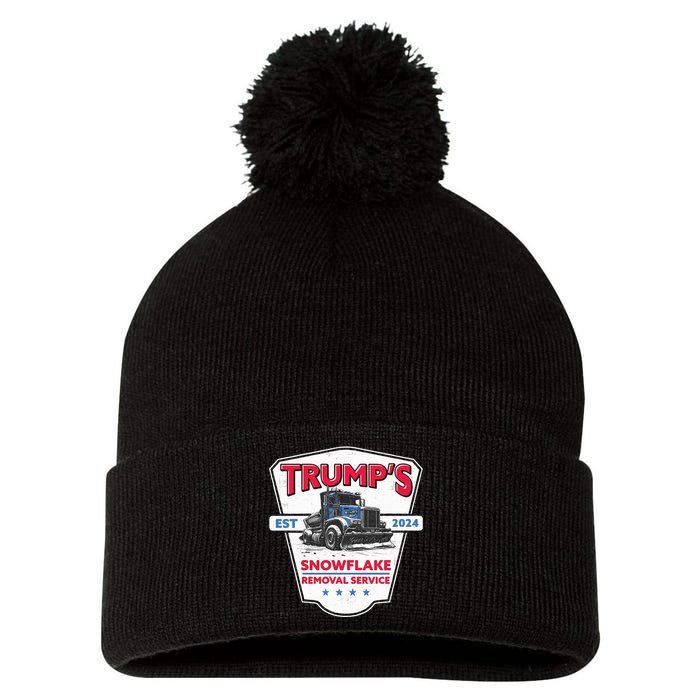 TrumpS Snowflake Removal Service Funny Trump 2024 Pom Pom 12in Knit Beanie