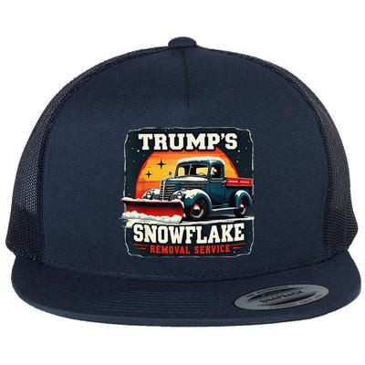 TrumpS Snowflake Removal Service Funny Trump 2024 Flat Bill Trucker Hat