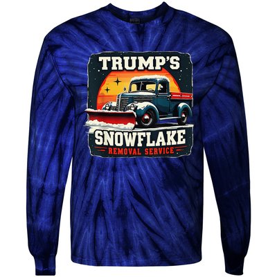 TrumpS Snowflake Removal Service Funny Trump 2024 Tie-Dye Long Sleeve Shirt