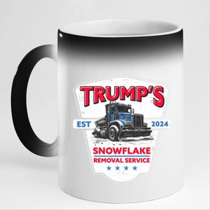 TrumpS Snowflake Removal Service Funny Trump 2024 11oz Black Color Changing Mug