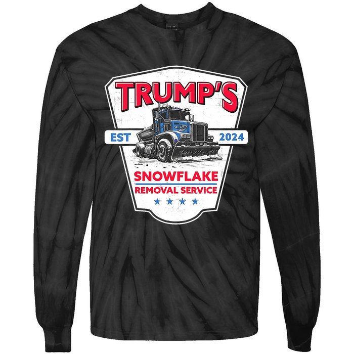 TrumpS Snowflake Removal Service Funny Trump 2024 Tie-Dye Long Sleeve Shirt