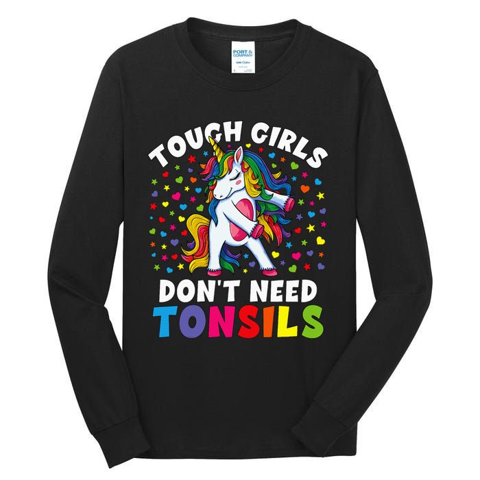 Tonsil Surgery Recovery Gift Unicorn Tonsil Removal Tall Long Sleeve T-Shirt