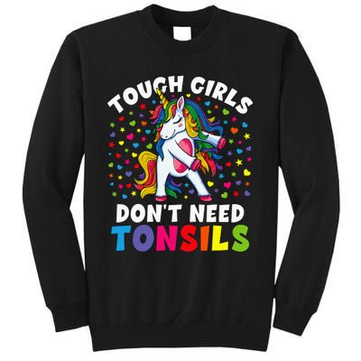 Tonsil Surgery Recovery Gift Unicorn Tonsil Removal Tall Sweatshirt