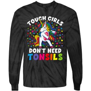 Tonsil Surgery Recovery Gift Unicorn Tonsil Removal Tie-Dye Long Sleeve Shirt