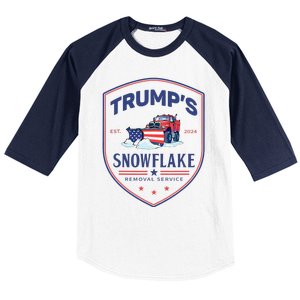 TrumpS Snowflake Removal Service Funny Donald Trump 2024 Baseball Sleeve Shirt