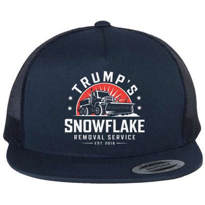 TrumpS Snowflake Removal Service Funny Trump 2024 Meme Flat Bill Trucker Hat