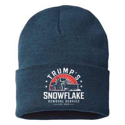 TrumpS Snowflake Removal Service Funny Trump 2024 Meme Sustainable Knit Beanie