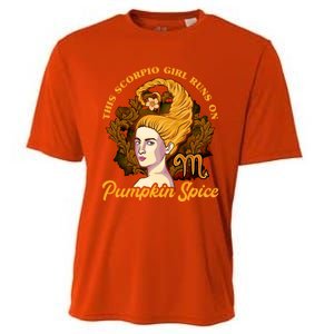 This Scorpio Runs On Pumpkin Spice Funny Birthday Gift Cooling Performance Crew T-Shirt