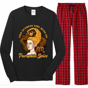 This Scorpio Runs On Pumpkin Spice Funny Birthday Gift Long Sleeve Pajama Set