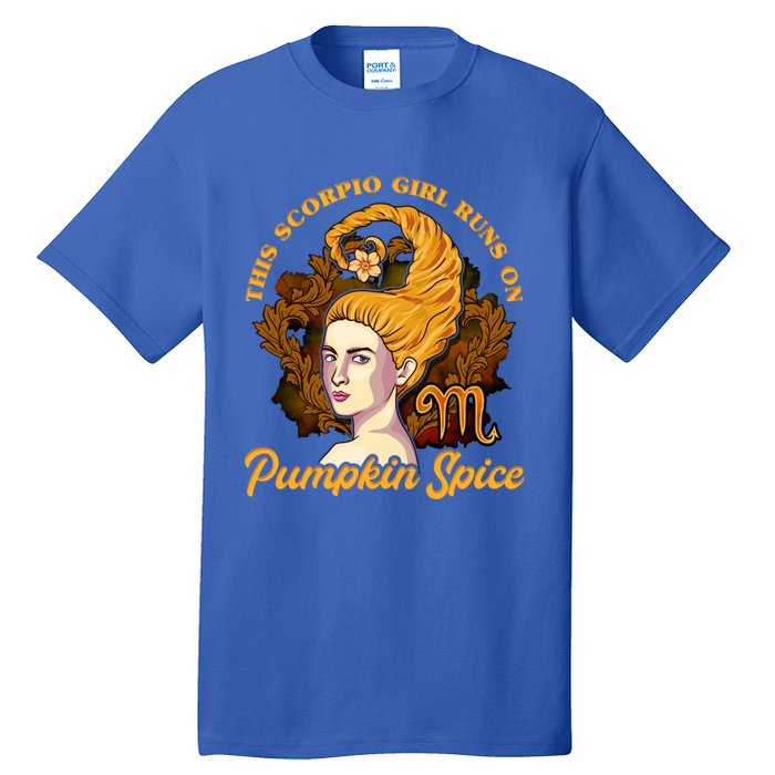 This Scorpio Runs On Pumpkin Spice Funny Birthday Gift Tall T-Shirt