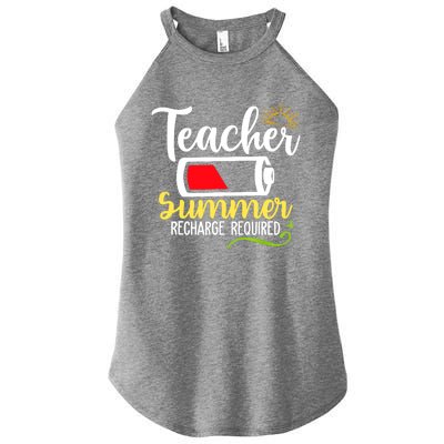 Teacher Summer Recharge Required Last Day School Vacation Women’s Perfect Tri Rocker Tank