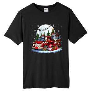 Two Santa Russian Blue Cats On Pickup Truck Gnome Christmas Cute Gift Tall Fusion ChromaSoft Performance T-Shirt