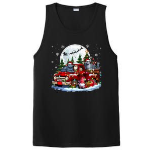 Two Santa Russian Blue Cats On Pickup Truck Gnome Christmas Cute Gift PosiCharge Competitor Tank