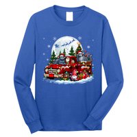 Two Santa Russian Blue Cats On Pickup Truck Gnome Christmas Cute Gift Long Sleeve Shirt