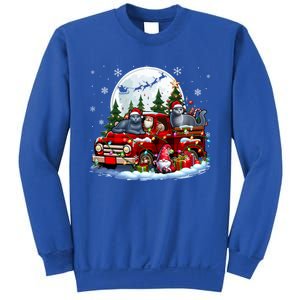 Two Santa Russian Blue Cats On Pickup Truck Gnome Christmas Cute Gift Sweatshirt