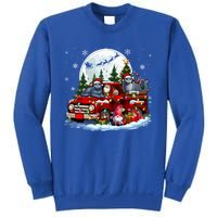 Two Santa Russian Blue Cats On Pickup Truck Gnome Christmas Cute Gift Sweatshirt