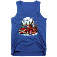 Two Santa Russian Blue Cats On Pickup Truck Gnome Christmas Cute Gift Tank Top