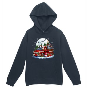 Two Santa Russian Blue Cats On Pickup Truck Gnome Christmas Cute Gift Urban Pullover Hoodie