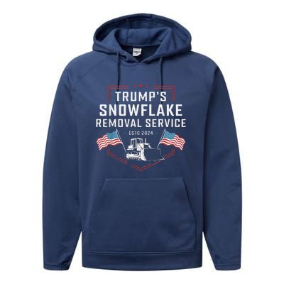 TrumpS Snowflake Removal Service Funny Trump 2024 Performance Fleece Hoodie