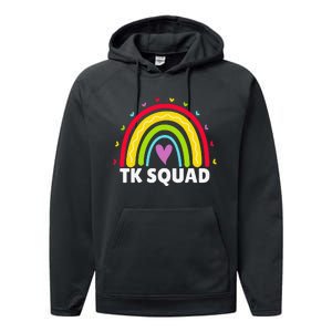 TK Squad Rainbow Transitional Kindergarten Teacher Cute TK Performance Fleece Hoodie