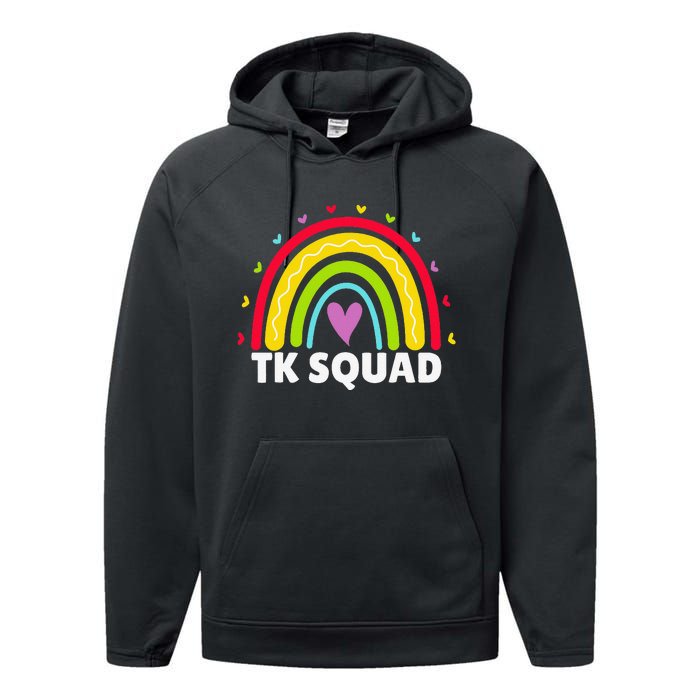 TK Squad Rainbow Transitional Kindergarten Teacher Cute TK Performance Fleece Hoodie