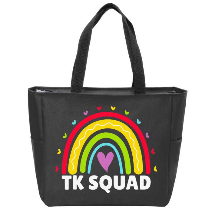 TK Squad Rainbow Transitional Kindergarten Teacher Cute TK Zip Tote Bag