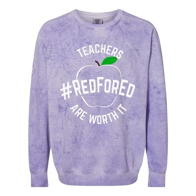 Teacher Support Red for Ed Colorblast Crewneck Sweatshirt