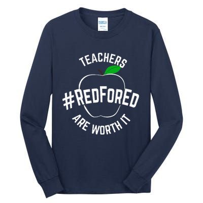 Teacher Support Red for Ed Tall Long Sleeve T-Shirt