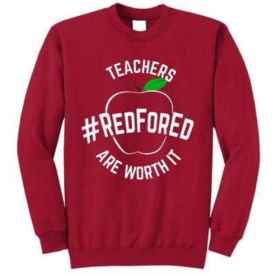 Teacher Support Red for Ed Tall Sweatshirt