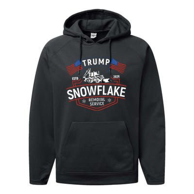 TrumpS Snowflake Removal Service Funny Trump 2024 Performance Fleece Hoodie