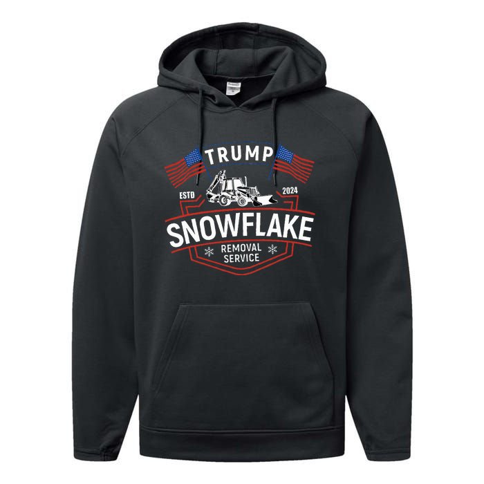 TrumpS Snowflake Removal Service Funny Trump 2024 Performance Fleece Hoodie