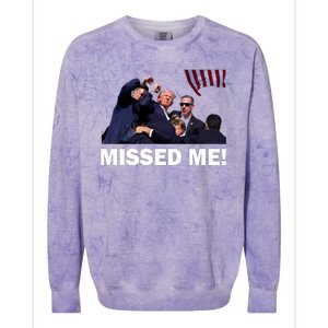 Trump Shot Rally Assassination Missed Me! Colorblast Crewneck Sweatshirt