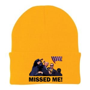 Trump Shot Rally Assassination Missed Me! Knit Cap Winter Beanie