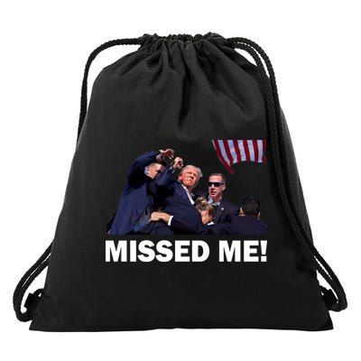 Trump Shot Rally Assassination Missed Me! Drawstring Bag