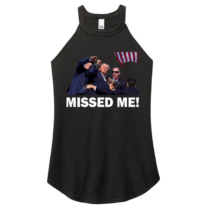 Trump Shot Rally Assassination Missed Me! Women's Perfect Tri Rocker Tank