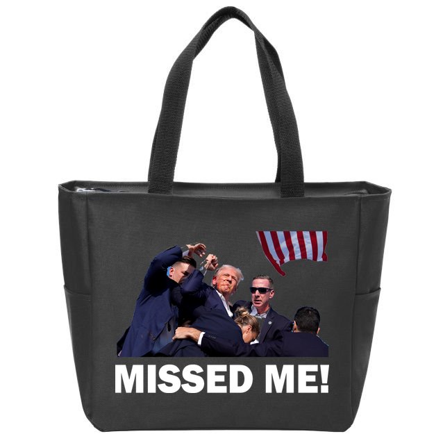 Trump Shot Rally Assassination Missed Me! Zip Tote Bag