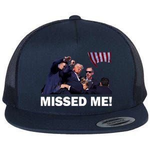 Trump Shot Rally Assassination Missed Me! Flat Bill Trucker Hat