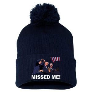 Trump Shot Rally Assassination Missed Me! Pom Pom 12in Knit Beanie