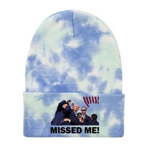 Trump Shot Rally Assassination Missed Me! Tie Dye 12in Knit Beanie