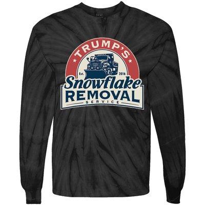 TrumpS Snowflake Removal Service Funny Trump 2024 Tie-Dye Long Sleeve Shirt