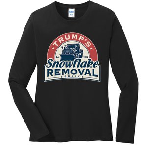 TrumpS Snowflake Removal Service Funny Trump 2024 Ladies Long Sleeve Shirt